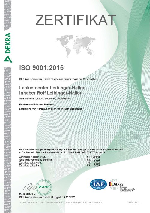 ISO 9001 Zertifikat 2023-2025
